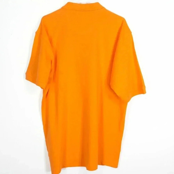 Clique Short Sleeve Button Polo Shirt Orange Men's Large 100% cotton - Picture 3 of 3